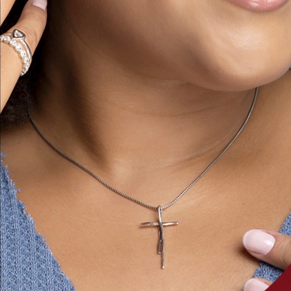 Silpada N5359 Cross Twig Pendant Sterling Silver Necklace - Picture 4 of 15